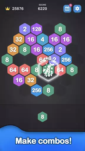 Play 2048 Hexagon-Number Merge Game as an online game 2048 Hexagon-Number Merge Game with UptoPlay