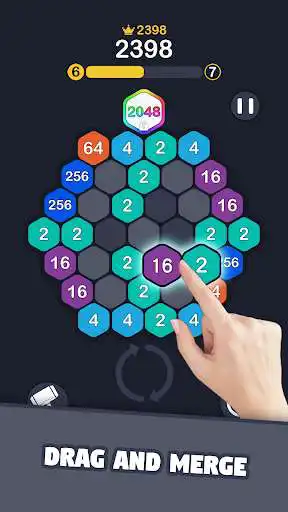Play 2048 Hexagon Puzzle  and enjoy 2048 Hexagon Puzzle with UptoPlay