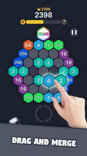 Play 2048 Hexagon  and enjoy 2048 Hexagon with UptoPlay