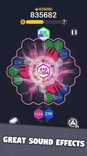Play 2048 Hexagon as an online game 2048 Hexagon with UptoPlay