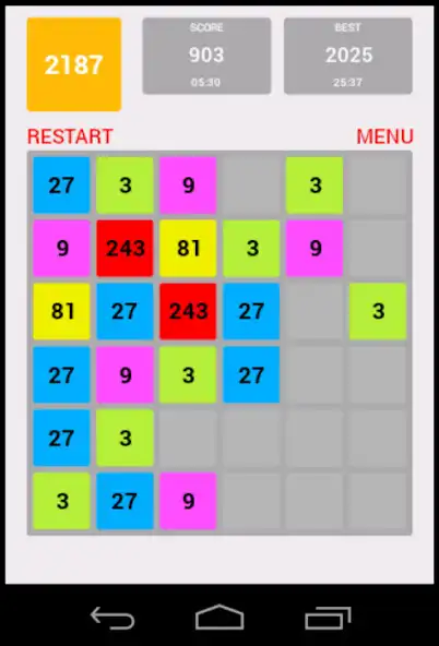 Play 2187, the hard 2048 game as an online game 2187, the hard 2048 game with UptoPlay