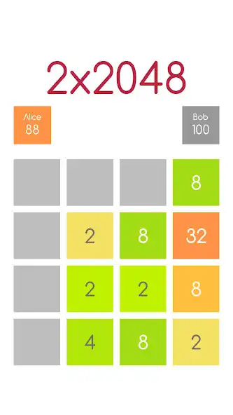 Play 2x2048 (WiFi multiplayer) as an online game 2x2048 (WiFi multiplayer) with UptoPlay
