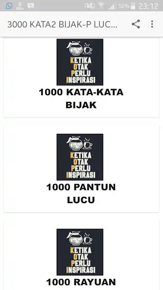Play 3000 KATA-KATA BIJAK-P LUCU-GOMBAL  and enjoy 3000 KATA-KATA BIJAK-P LUCU-GOMBAL with UptoPlay