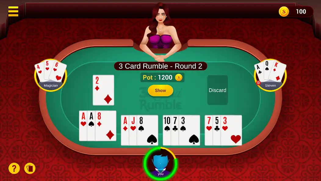 Play 3 Cards Rumble  and enjoy 3 Cards Rumble with UptoPlay