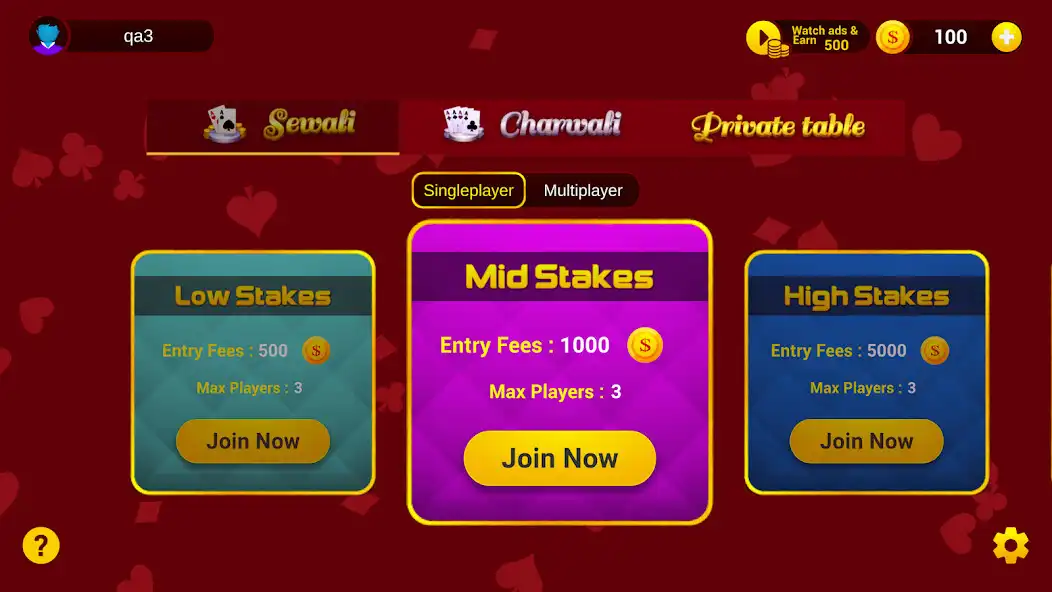 Play 3 Cards Rumble as an online game 3 Cards Rumble with UptoPlay