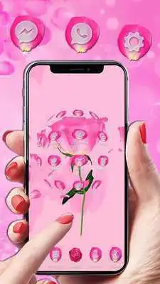 Play 3D Animated Pink Rose Launcher Theme