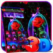 Free play online 3D Beautiful Neon Red Rose Theme APK