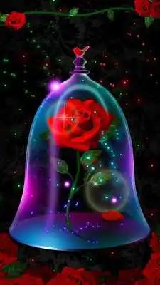 Play 3D Beautiful Neon Red Rose Theme