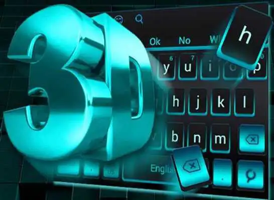 Play 3D Black Blue Keyboard Theme Play 3D Black Blue Keyboard Theme