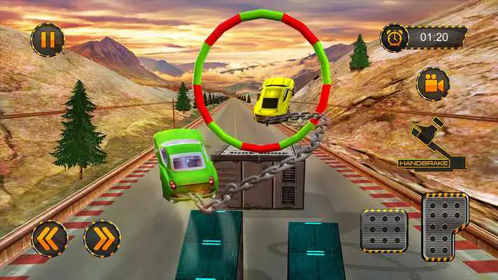 Play 3D Chained Cars Racing - The Impossible Challenge