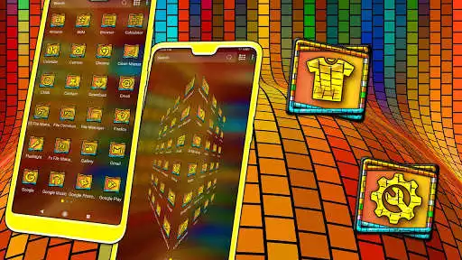 Play 3D Curve Launcher Theme as an online game 3D Curve Launcher Theme with UptoPlay