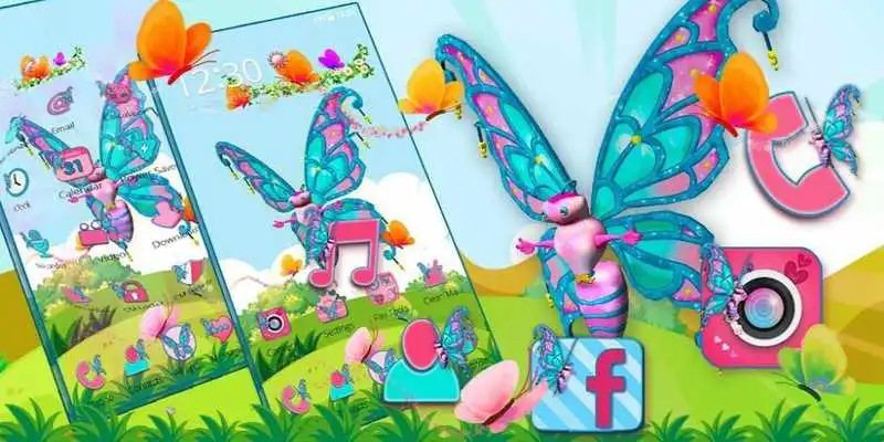 Play 3D Cute Glitter Buttefly