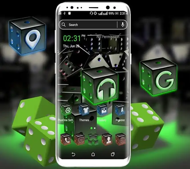 Play 3D Dice Neon Launcher Theme  and enjoy 3D Dice Neon Launcher Theme with UptoPlay