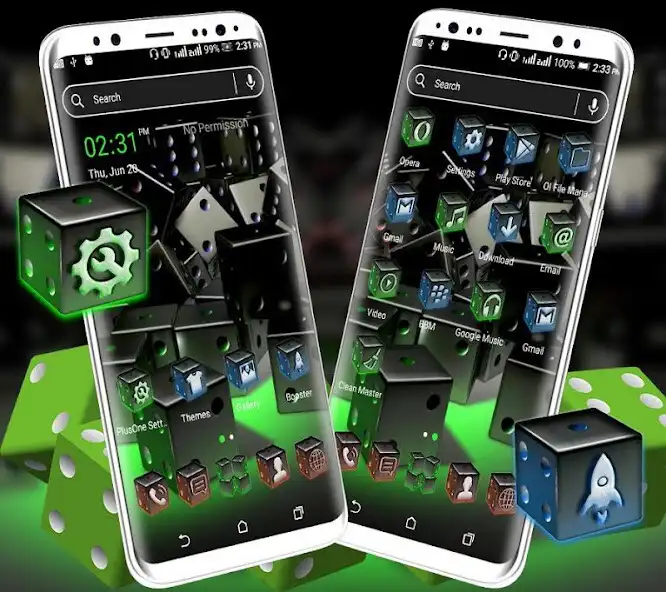 Play 3D Dice Neon Launcher Theme as an online game 3D Dice Neon Launcher Theme with UptoPlay