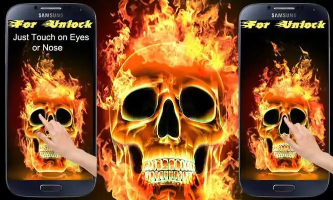 Play 3D Fire Skull Screen Lock