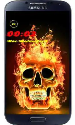 Play 3D Fire Skull Screen Lock
