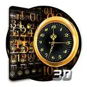 Free play online 3D Gold Clock Theme APK