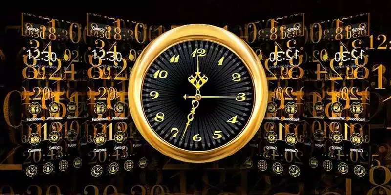 Play 3D Gold Clock Theme