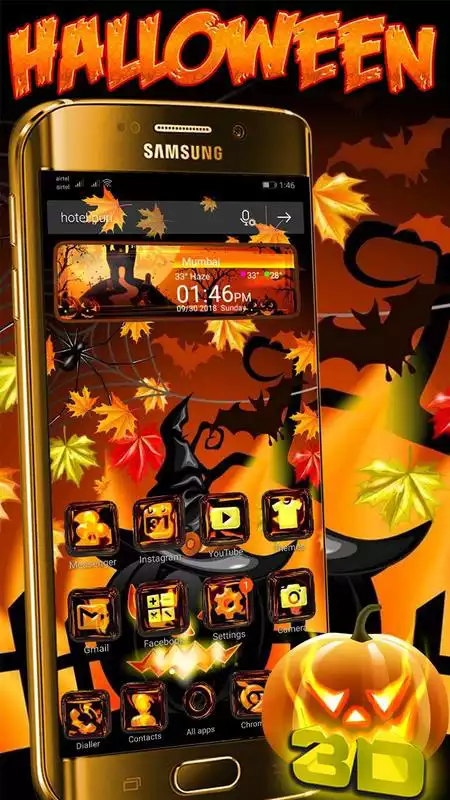 Play 3D Halloween Glass Night Theme