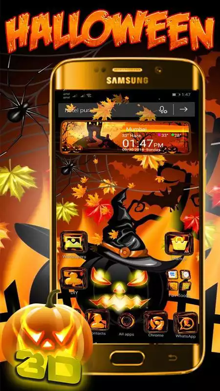 Play 3D Halloween Glass Night Theme