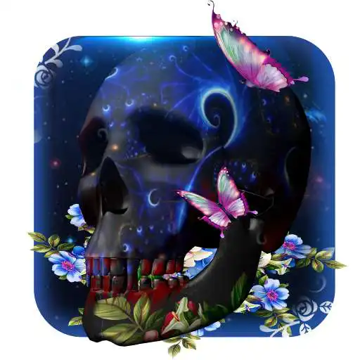 Free play online 3D Hell Neon Skull butterfly flowers theme  APK
