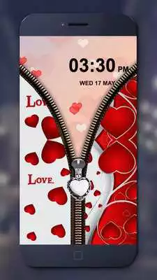 Play 3D Love Zipper Lock Screen