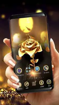 Play 3D Luxury Gold Rose Theme
