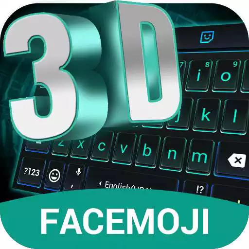 Free play online 3D Neon Hologram Black Keyboard Theme APK