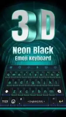 Play 3D Neon Hologram Black Keyboard Theme