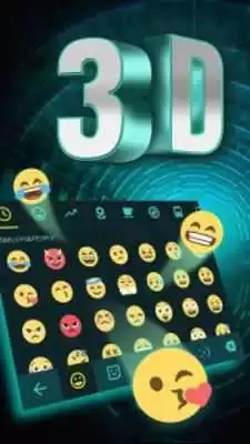 Play 3D Neon Hologram Black Keyboard Theme