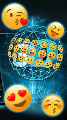 Play 3D Neon Hologram Black Keyboard Theme