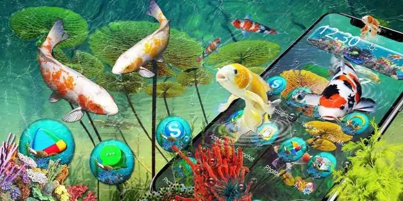 Play 3d parallax Koi fish theme
