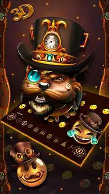 Play 3D Steampunk Cat Keyboard Theme