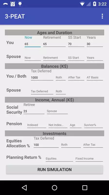 Play 3-PEAT Variable Withdrawal Sim