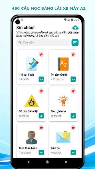 Play 450 Câu học bằng lái xe máy A2  and enjoy 450 Câu học bằng lái xe máy A2 with UptoPlay