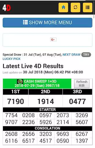 Play 4D Result My Sg
