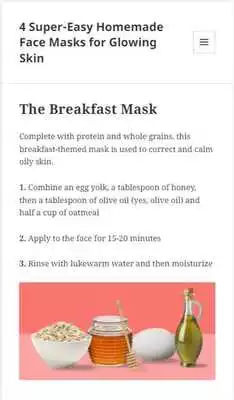 Play 4 Easy Homemade Face Mask
