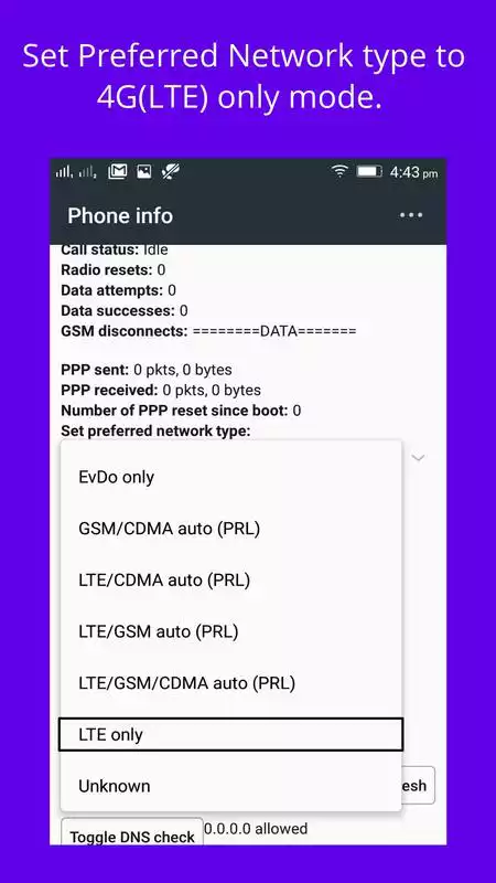 Play 4G Only Network Mode