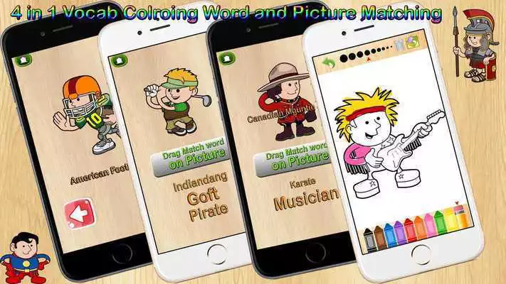 Play 4 in 1 English Vocab Coloring