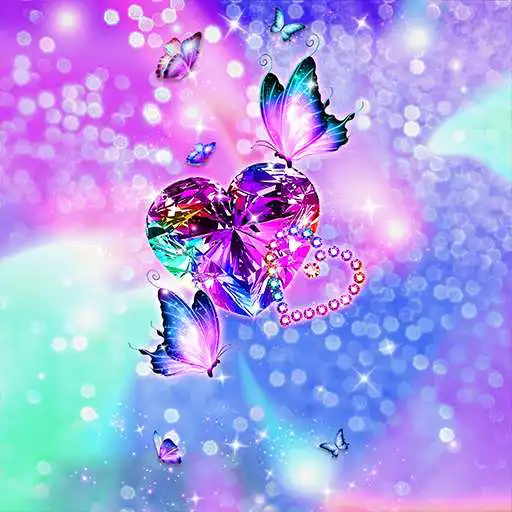 Play 4K Wallpaper HD - Purple Glitter Jewel Butterfly APK