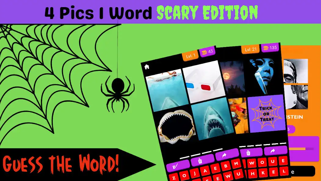 Play 4 Pics 1 Word - Horror Game  and enjoy 4 Pics 1 Word - Horror Game with UptoPlay