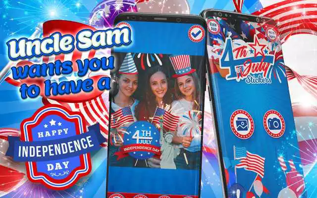 Play 4th of July Photo Stickers - USA Photo Editor