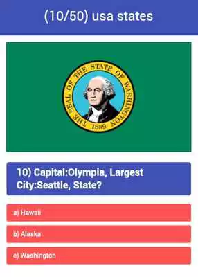 Play 50 us states : flags quiz