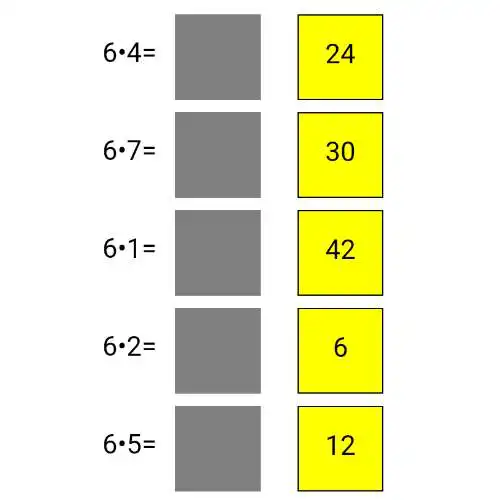Play 6 times table  and enjoy 6 times table with UptoPlay