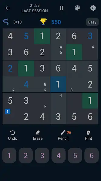 Play 6x6 Classic Sudoku as an online game 6x6 Classic Sudoku with UptoPlay