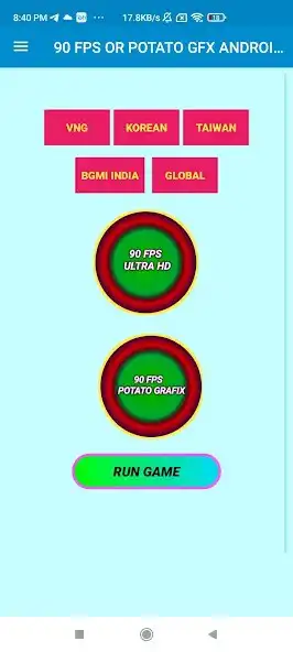 Play 90 FPS  POTATO GFX TOOL- ANDROID 11 ALSO SUPPORT  and enjoy 90 FPS  POTATO GFX TOOL- ANDROID 11 ALSO SUPPORT with UptoPlay