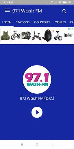 Play 97.1 WASH FM  and enjoy 97.1 WASH FM with UptoPlay