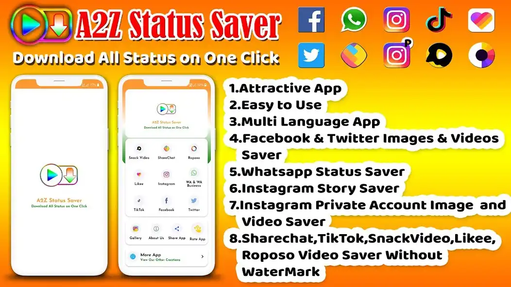 Play A2Z Status Saver - Indias Fastest Status Saver  and enjoy A2Z Status Saver - Indias Fastest Status Saver with UptoPlay