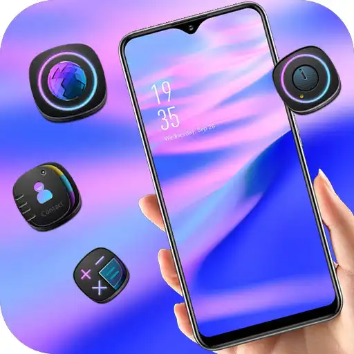 Play Abstract purple neon streamer wave theme APK