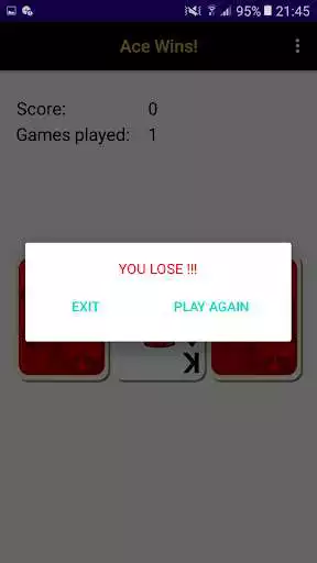 Play Ace Wins! A simple 3 cards game. as an online game Ace Wins! A simple 3 cards game. with UptoPlay